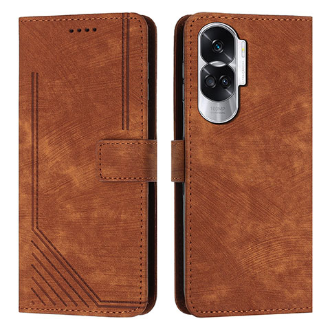 Coque Portefeuille Livre Cuir Etui Clapet Y08X pour Huawei Honor 90 Lite 5G Marron