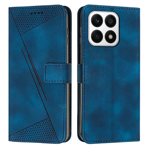 Coque Portefeuille Livre Cuir Etui Clapet Y08X pour Huawei Honor X8a 4G Bleu