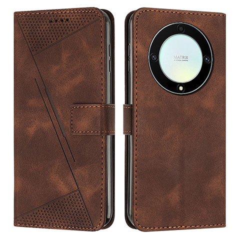 Coque Portefeuille Livre Cuir Etui Clapet Y08X pour Huawei Honor X9a 5G Marron