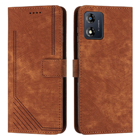 Coque Portefeuille Livre Cuir Etui Clapet Y08X pour Motorola Moto E13 Marron