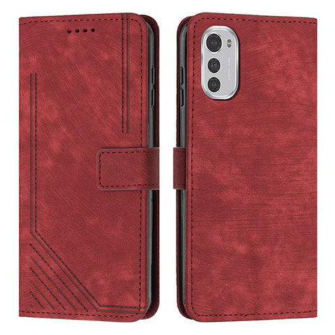 Coque Portefeuille Livre Cuir Etui Clapet Y08X pour Motorola Moto E32 Rouge