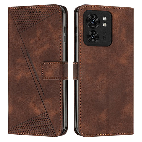 Coque Portefeuille Livre Cuir Etui Clapet Y08X pour Motorola Moto Edge 40 5G Marron