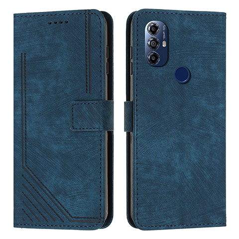 Coque Portefeuille Livre Cuir Etui Clapet Y08X pour Motorola Moto G Play Gen 2 Bleu