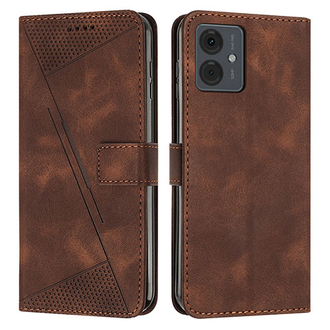 Coque Portefeuille Livre Cuir Etui Clapet Y08X pour Motorola Moto G14 Marron