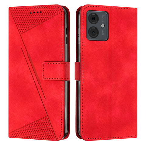 Coque Portefeuille Livre Cuir Etui Clapet Y08X pour Motorola Moto G14 Rouge