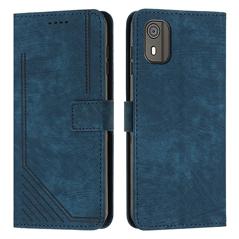 Coque Portefeuille Livre Cuir Etui Clapet Y08X pour Nokia C02 Bleu