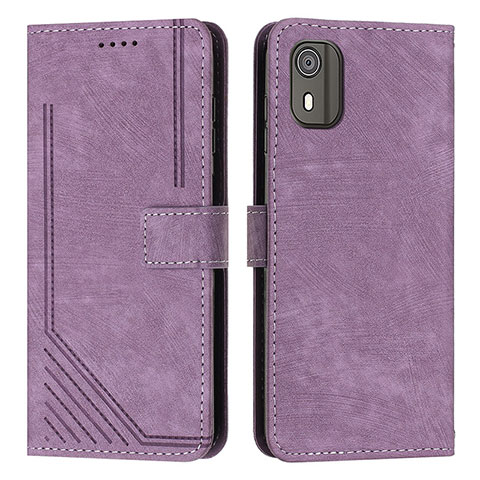 Coque Portefeuille Livre Cuir Etui Clapet Y08X pour Nokia C02 Violet