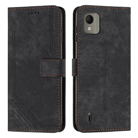 Coque Portefeuille Livre Cuir Etui Clapet Y08X pour Nokia C110 Noir