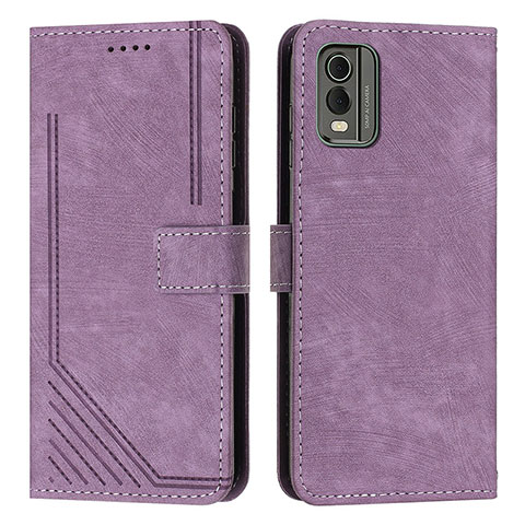 Coque Portefeuille Livre Cuir Etui Clapet Y08X pour Nokia C210 Violet