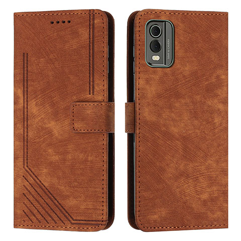 Coque Portefeuille Livre Cuir Etui Clapet Y08X pour Nokia C32 Marron