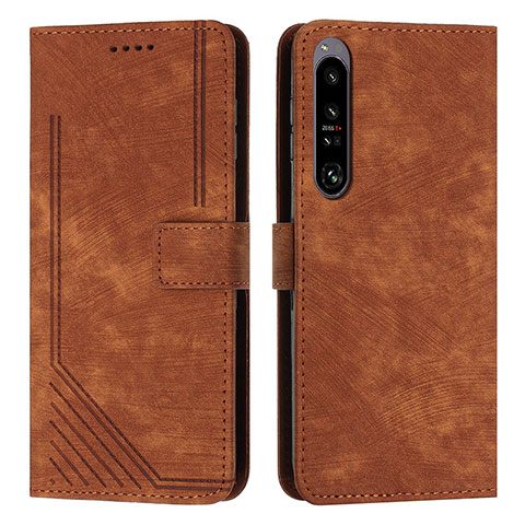 Coque Portefeuille Livre Cuir Etui Clapet Y08X pour Sony Xperia 1 IV Marron