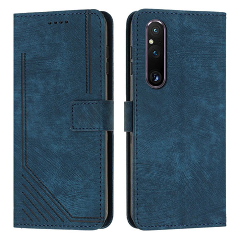 Coque Portefeuille Livre Cuir Etui Clapet Y08X pour Sony Xperia 1 V Bleu