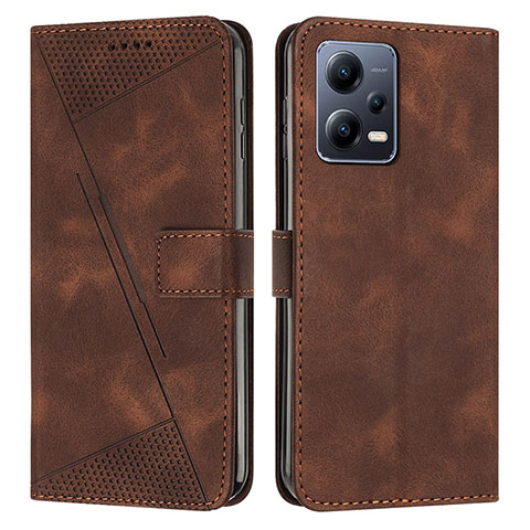 Coque Portefeuille Livre Cuir Etui Clapet Y08X pour Xiaomi Redmi Note 12 Explorer Marron