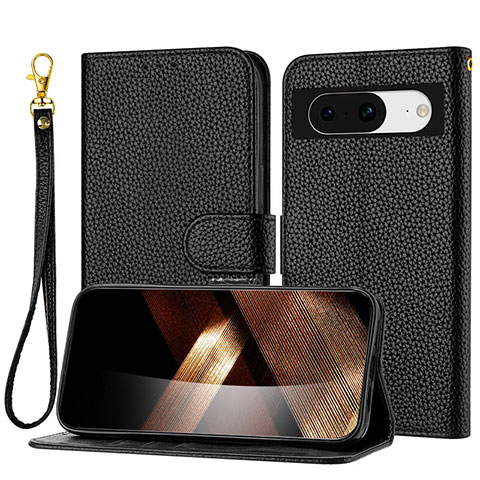 Coque Portefeuille Livre Cuir Etui Clapet Y09X pour Google Pixel 8 5G Noir