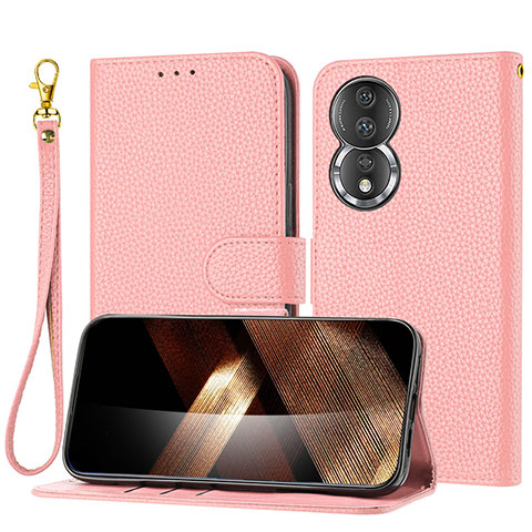 Coque Portefeuille Livre Cuir Etui Clapet Y09X pour Huawei Honor 80 5G Or Rose