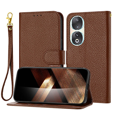 Coque Portefeuille Livre Cuir Etui Clapet Y09X pour Huawei Honor 90 5G Marron