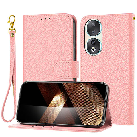 Coque Portefeuille Livre Cuir Etui Clapet Y09X pour Huawei Honor 90 5G Or Rose