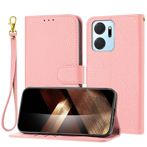 Coque Portefeuille Livre Cuir Etui Clapet Y09X pour Huawei Honor X7a Or Rose