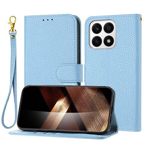 Coque Portefeuille Livre Cuir Etui Clapet Y09X pour Huawei Honor X8a 4G Bleu