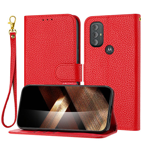 Coque Portefeuille Livre Cuir Etui Clapet Y09X pour Motorola Moto G Play (2023) Rouge