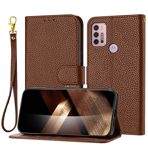 Coque Portefeuille Livre Cuir Etui Clapet Y09X pour Motorola Moto G30 Marron