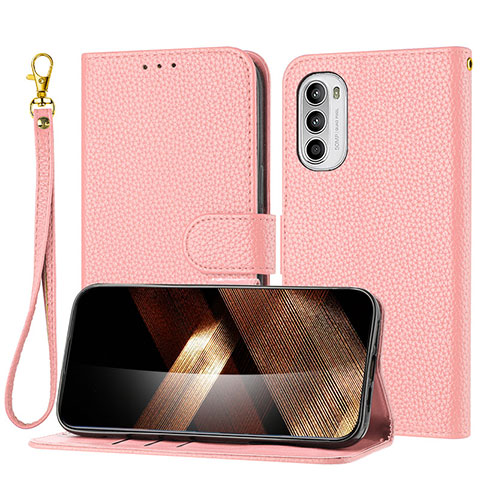 Coque Portefeuille Livre Cuir Etui Clapet Y09X pour Motorola Moto G31 Or Rose