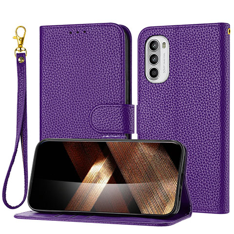 Coque Portefeuille Livre Cuir Etui Clapet Y09X pour Motorola Moto G31 Violet