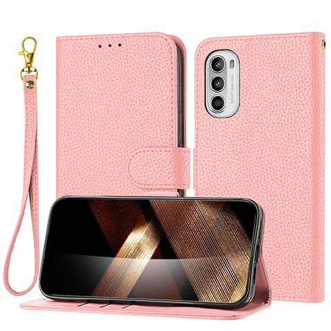 Coque Portefeuille Livre Cuir Etui Clapet Y09X pour Motorola Moto G82 5G Or Rose