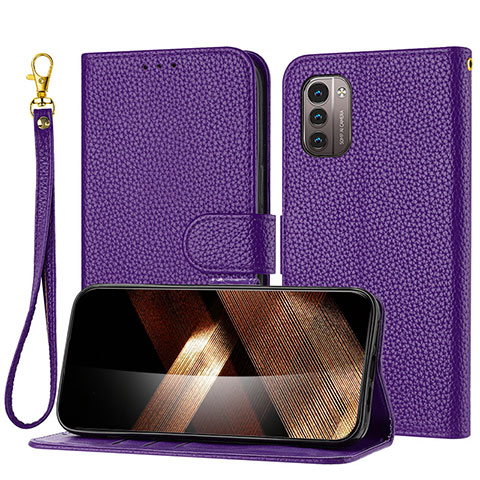 Coque Portefeuille Livre Cuir Etui Clapet Y09X pour Nokia G11 Violet