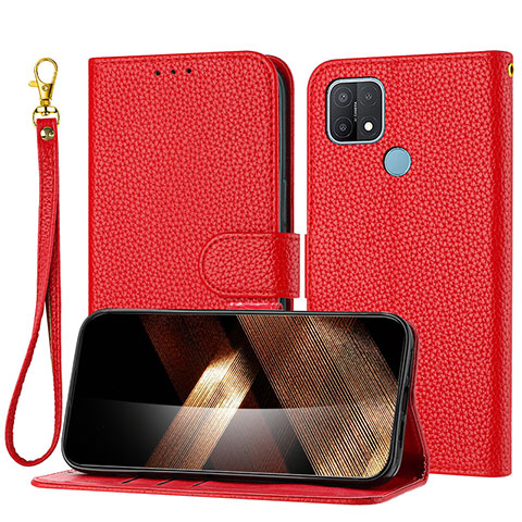 Coque Portefeuille Livre Cuir Etui Clapet Y09X pour Oppo A35 Rouge