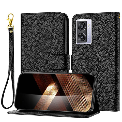 Coque Portefeuille Livre Cuir Etui Clapet Y09X pour Oppo A57 5G Noir