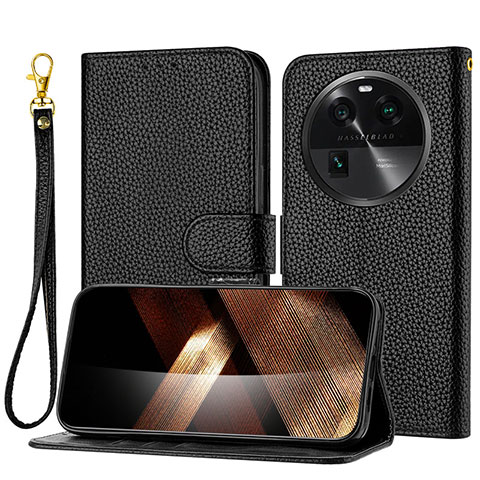 Coque Portefeuille Livre Cuir Etui Clapet Y09X pour Oppo Find X6 5G Noir