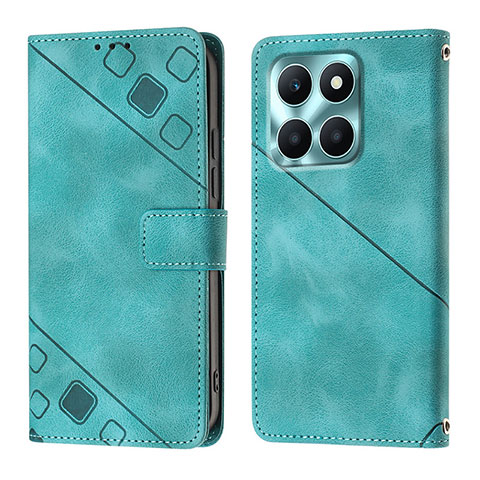 Coque Portefeuille Livre Cuir Etui Clapet YB1 pour Huawei Honor X6a Vert