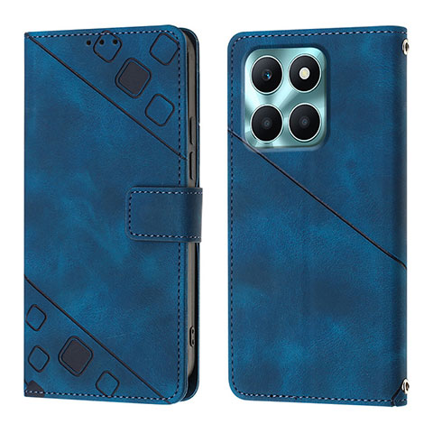 Coque Portefeuille Livre Cuir Etui Clapet YB1 pour Huawei Honor X8b Bleu