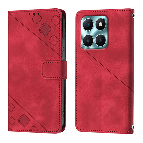 Coque Portefeuille Livre Cuir Etui Clapet YB1 pour Huawei Honor X8b Rouge