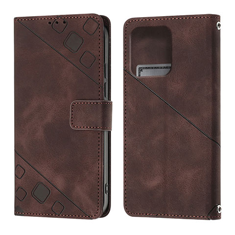 Coque Portefeuille Livre Cuir Etui Clapet YB1 pour Motorola Moto Edge 40 Pro 5G Marron