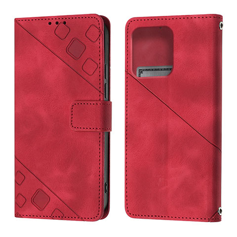 Coque Portefeuille Livre Cuir Etui Clapet YB1 pour Motorola Moto Edge 40 Pro 5G Rouge