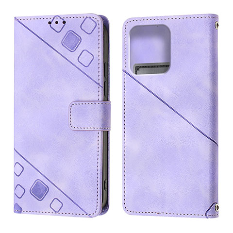 Coque Portefeuille Livre Cuir Etui Clapet YB1 pour Motorola Moto Edge 40 Pro 5G Violet