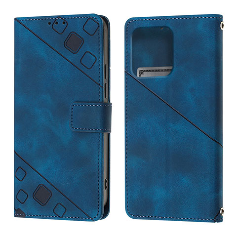 Coque Portefeuille Livre Cuir Etui Clapet YB1 pour Motorola Moto Edge Plus (2023) 5G Bleu