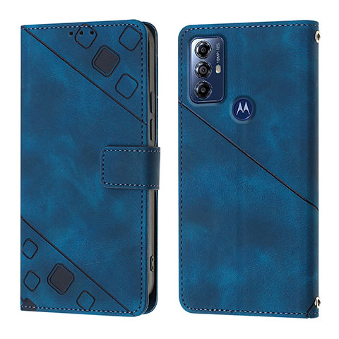 Coque Portefeuille Livre Cuir Etui Clapet YB1 pour Motorola Moto G Play (2023) Bleu