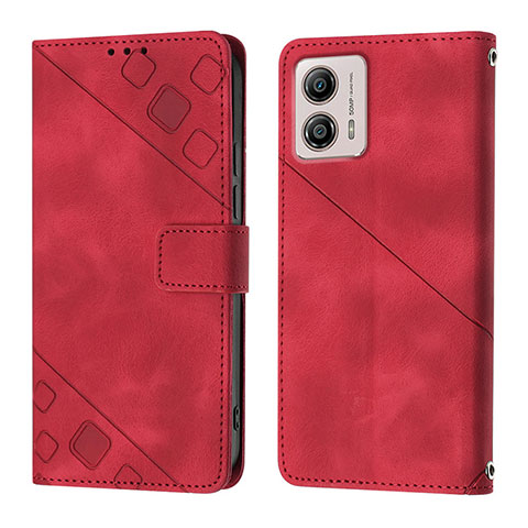 Coque Portefeuille Livre Cuir Etui Clapet YB1 pour Motorola Moto G53 5G Rouge