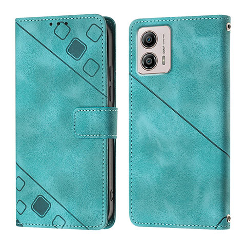 Coque Portefeuille Livre Cuir Etui Clapet YB1 pour Motorola Moto G53j 5G Vert