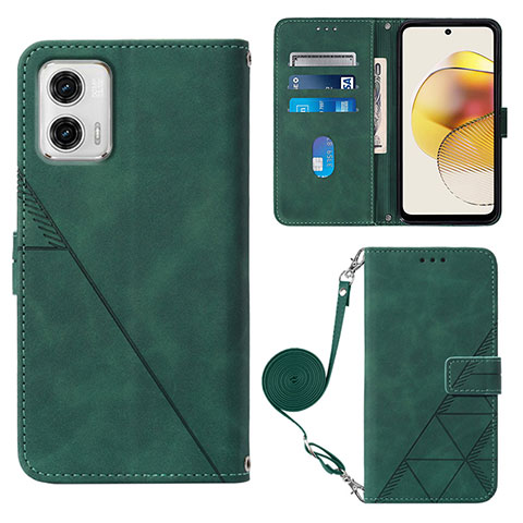 Coque Portefeuille Livre Cuir Etui Clapet YB1 pour Motorola Moto G73 5G Vert