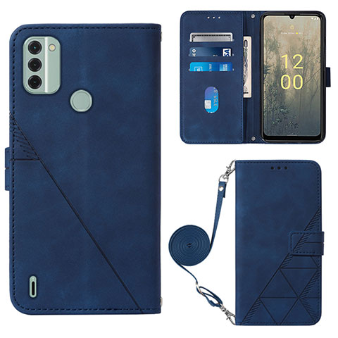 Coque Portefeuille Livre Cuir Etui Clapet YB1 pour Nokia C31 Bleu