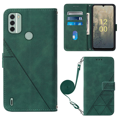 Coque Portefeuille Livre Cuir Etui Clapet YB1 pour Nokia C31 Vert