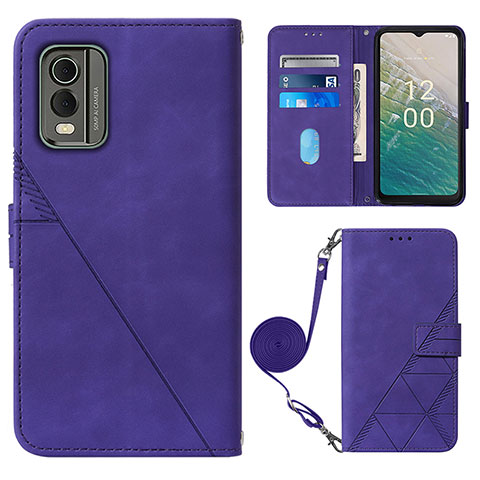 Coque Portefeuille Livre Cuir Etui Clapet YB1 pour Nokia C32 Violet