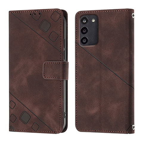 Coque Portefeuille Livre Cuir Etui Clapet YB1 pour Nokia G100 Marron