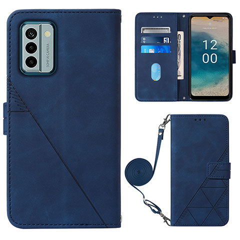 Coque Portefeuille Livre Cuir Etui Clapet YB1 pour Nokia G22 Bleu