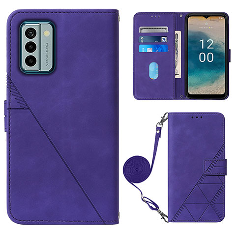 Coque Portefeuille Livre Cuir Etui Clapet YB1 pour Nokia G22 Violet