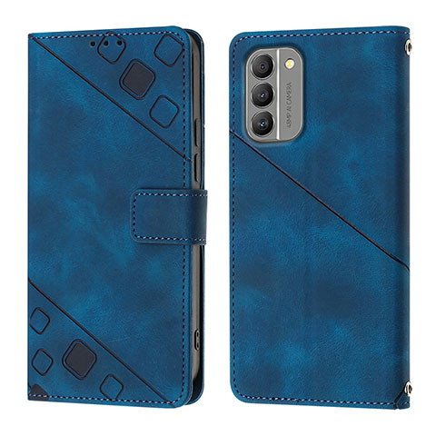 Coque Portefeuille Livre Cuir Etui Clapet YB1 pour Nokia G400 5G Bleu